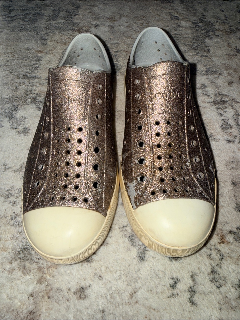Kids Metallic Bronze Slip-On Sneakers